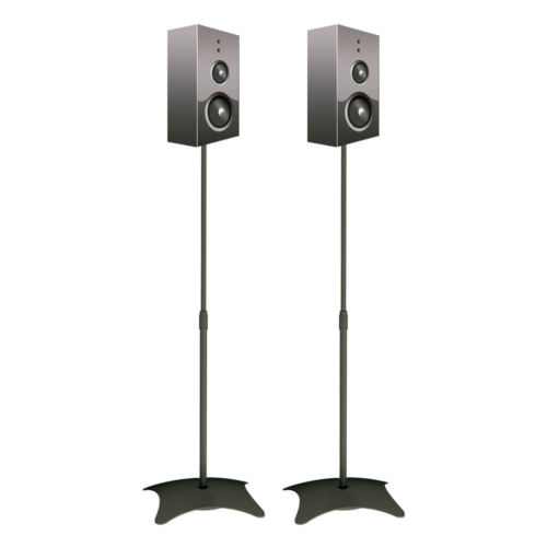 Pedestal de Chão para Caixas de Som e de Home Theater - Brasforma PBR0.2 – Base em Aço, Regulagem de Altura e Gerenciamento de Cabos