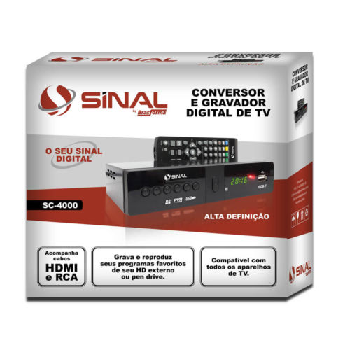 Embalagem Conversor e Gravador Digital HDTV ISDB-T para TV terrestre aberta - SC-4000